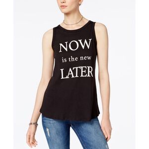 Carbon Copy Now Tulip Back Graphic Tank Top